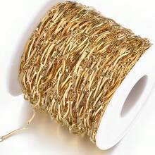 1米金色多款式不锈钢链，粗扁链，星形，适合制作项链、手链、首饰DIY - 不銹鋼鏈條 - 查看 5