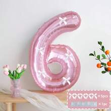 1 Set Dreamy Crystal Purple Balloons, Numbered Balloons With White Bow Decor, Suitable For Birthday Party, Bar, Proposal And Confession Scenes, Numbers 1-9 Available - Multicolor - View 22