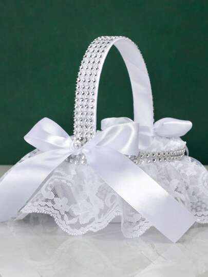 Flower Girl Basket, New Arrival European And American Hot-Selling Bride Wedding Hand-Held Petal Flower Basket, Flower Scattering Basket, European And American Style