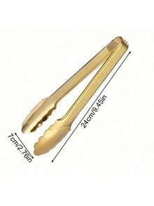 1 Piece Gold Stainless Steel Kitchen Clip, Heavy Duty Serving Clip With Wavy Edge, Suitable For Cooking, BBQ, Salad, Bread, Pastry, Buffet, Party - View 3