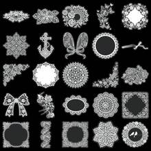 50片蕾丝图案PET贴纸，无需裁剪，优雅宫廷风格，适用于手机壳、杯子、INS风装饰等。 - 方形 - 查看 6