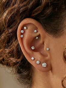 4 piezas/7 piezas Anillos de piercing de nariz sin rosca de acero inoxidable para perforaciones en la nariz, trago, hélix y labio, con guía de uso e incluye taper - Ver 11