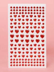 2pcs Multi-Rhinestone 3D Silver-White Shiny Pentagram & Big Red Heart Shaped Face Gems, Suitable For Eye Corner/Nail/Face Decoration, Applicable For Music Festival, Carnival, Valentine's Day, Y2K Party, Daily Decoration, Makeup Party, Ball, Can Be Used For Hair, Eyes, Face, Body Decoration - Multicolor - View 8