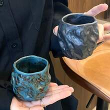 Personalized Ceramic Cup, Creative Cocktail Cup, High-Quality Small Cup, Retro Design Water Cup - Multicolor - View 3