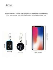 方形/圆形迷你数字时钟吊坠 - 运动设计，LED数字显示挂式怀表吊坠，小巧便携，是圣诞节、复活节、生日、毕业典礼和返校季的理想礼物。 - 多色 - 查看 11