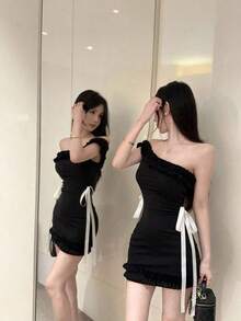 Women Short Dresses - Black - View 6