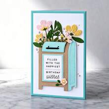 Creative Mailbox And Flower Dies, DIY Scrapbooking Album And Embossing Stencil, Greeting Card Making Tool, Card Paper Cutting Crafts ,Gift Card Making Template Die Cuts. - Silver - View 2