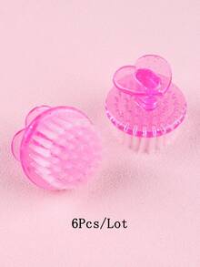 2支/4支/6支/10支装心形指甲清洁刷，圆头指甲除尘刷，角质层清洁刷，污垢去除刷，多功能刷 - 彩色 - 查看 22