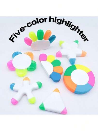 This 5-Piece Set Of Multi-Color Macaron Series Highlighters Features A Two-In-One Design Of Multiple Styles And Highlighters, Providing Learning Marks, Drawing Marks, And Note-Taking Marks To Bring You Back To School