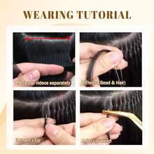 Tóc nối Micro Loop 14-24 inch, tóc thẳng, kiểu nối micro link, tóc thật 100%, highlight vàng, hạt micro vô hình, dày 50 sợi/50g. - S4/27/613 - Xem 6
