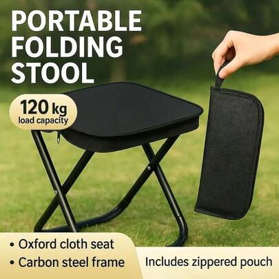 1pc Portable Outdoor Leisure Chair, Suitable For Adults, 180lbs Weight Capacity. Made Of Durable Breathable Fabric, Quick Open And Fold For Easy Storage. Lightweight And Portable, Ideal For Camping, Fishing, Travel, Picnic, Hiking And Other Outdoor Activities. A Comfortable Seat For Vacation And Outdoor Adventure.