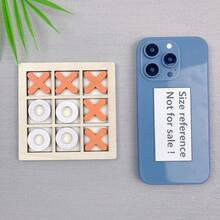 一套木制双人桌面互动井字棋游戏，锻炼逻辑思维、推理能力和专注力，适合家庭聚会，是圣诞节、复活节、万圣节、生日的完美礼物，木制玩具 - 彩色 - 查看 10