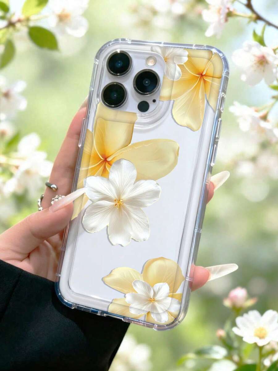 Gardenia Pattern Printed Transparent TPU Soft Shockproof Phone Case Compatible With IPhone 13/11/17/17 Pro/16/14/15/15 Pro/15 Plus/15 Pro Max/7 Plus/8 Plus/X/XS Max/XR/11 Pro/12 Pro/13 Pro/14 Pro/12 Mini/13 Mini/11 Pro Max/12 Pro Max/13 Pro Max/14 Pro Max/14 Plus/17 Pro Max/17 Air/6/6s Plus/7/8/16 Pro/16 Plus/16 Pro Max/SE2/17 Pro Max & Compatible With Samsung Galaxy A54/A14/A12/A13/A15/A32/A33/A24/A52S/S20/S21/S22/S23/S24/S23 Plus/S24 Ultra/S25/A15/A33/A23 - Multicolor - View 1