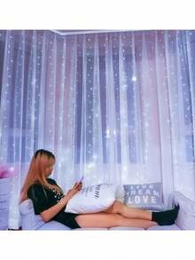6x3cm/3x3cm LED Curtain Lights, USB Hanging Window Lights With Remote Control, Connectable Fairy Lights, Bedroom Decor, Outdoor Decor, Valentine's Day Decor, Mother's Day Decor, Wedding, Birthday Gift, Indoor Decor, Christmas Party Supplies, Party Decorations, Holiday Hanging Ornaments - USB Curtain Light - View 10