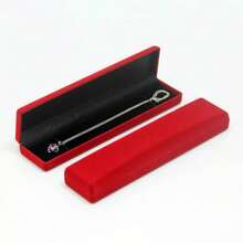 Caja de exhibición de collar largo, caja de embalaje de pulsera de terciopelo de calidad, cadena de regalo de boda de compromiso, estuche de presentación de almacenamiento de joyería - Todo negro - Ver 3