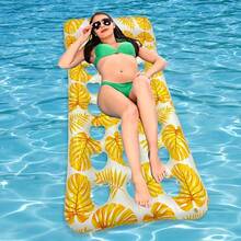 1pc Printed Inflatable Lounger Hammock, Inflatable Float, Pool Float, Beach Essential - Water Rest Area - View 3
