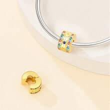 A Silver Plated Gold Series - Star Moon Dragonfly Buckle Bead Suitable For 3mm Original Bracelet Necklace DIY Bead Women's Daily Gift Birthday Party Holiday Gift - Gold - View 9