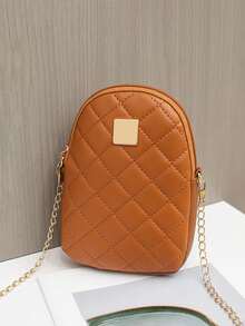 1件装女童时尚绗缝PU斜挎钱包包/单肩包，适合日常出行、节日聚会，是理想的礼物之选。 - 彩色 - 查看 9