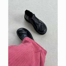 男士圆头德比鞋，褶裥鞋面系带正装鞋，休闲英伦复古乐福鞋，婚鞋，时尚徒步鞋 - 黑色 - 查看 6