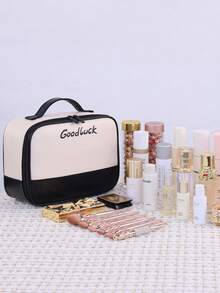 New Arrival Large Capacity Portable PU Cosmetic Bag, Sectioned Travel Toiletry Organizer, Small Handheld Cosmetic Case - Multicolor - View 8