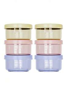 1pc 3/6pcs Leak-Proof PP Material Refill Box, Round Covered Food Storage Container, Microwave & Dishwasher , Stackable Colorful Covered Container, Ideal Birthday Gift, Lunch Box - Multicolor - View 1