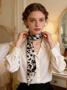 1件时尚豹纹发圈，优雅女孩发带 - 彩色 - 查看 2