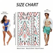 Extra-Large Bohemian Microfiber Beach Towel - Ultra-Soft, Quick-Dry, Vibrant Geometric Pattern - Ideal For Yoga, Swimming & Seaside Activities - Rectangular Shape - A - View 2