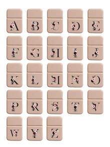 1pc A-Z Letter Foldable Makeup Mirror, Pink Floral Black Letter Portable Travel Makeup Mirror With Stand, Rectangular Desktop Vanity Mirror, Lightweight And Convenient, Personalized Letter Gift Suitable For Mom, Teacher, Girlfriend, Birthday, Mother's Day, Christmas, Graduation, Independence Day, Wedding, Music Festival - Multicolor - View 2