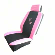 Pink Butterfly Design Car Seat Cover - Multicolor - View 4