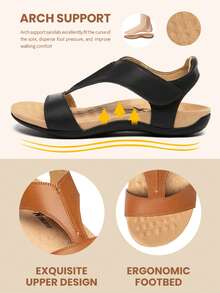 Athlefit Women's Orthopedic Arch Support Sandals Summer Comfortable Sporty Walking Flat Beach Sandals Casual Dressy - 白色 - 查看 8