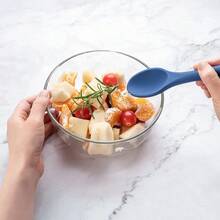 1pc Heat-Resistant Silicone Long Handle Mixing Spoon - Non-Stick Kitchen Utensil For Convenient Cooking - Multicolor - View 4