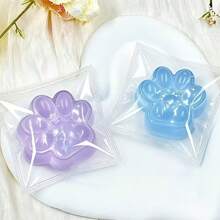 1 pieza Juguete antiestrés de pata de gato de cristal brillante Taba, juguete sensorial suave de rebote lento para aliviar el estrés, juguete de apretar lindo para relajación, juguete de escritorio kawaii para el hogar y la oficina, regalo de cumpleaños, favor de fiesta, recompensa de aula, relleno de canasta de Pascua - Multicolor - Ver 7