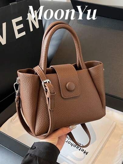 女士新月形手提包，简约优雅商务托特包，适合购物和通勤，卡其色斜挎包