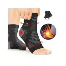 1 Pair High-Quality Ankle Compression Socks With Arch And Ankle Support, Open Toe Design, Suitable For Daily Wear And Outdoor Activities - Multicolor - View 13