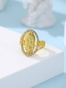 ZHIXUN 1pc Fashion Virgin Mary Ring, Ladies Ring Jewelry Gift For Ladies Religious Wedding Anniversary - Ring - View 11