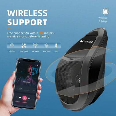 Altavoz impermeable para motocicleta, altavoz compatible con Bluetooth, reproductor de música MP3, sistema de sonido, radio FM para motocicleta y scooter