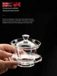 3pcs Glass Gaiwan Set, Minimalist Transparent Heat-Resistant, Large 3pcs Tea Bowl Set, Kung Fu Tea Set, High Borosilicate Glass Gaiwan Tea Set - Multicolor - View 11