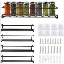 4 Packs Kitchen Spice Rack Organizer Storage Shelf Cabinet Jar Holder Wall Mount Spice Rack Organizer Kitchen Storage Essential Kitchen Tools, Kitchen Orangizer Kitchen Deccor Bathroom Accesssories Egg Holder Refrigerator - Black - View 12