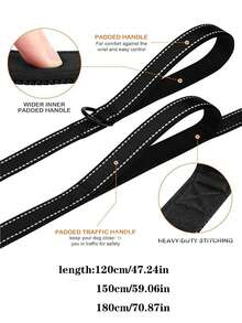 1pc Pet Supplies Double-Layer Explosion-Proof Reflective Dog Leash, Thick Traction Rope - Multicolor - View 3