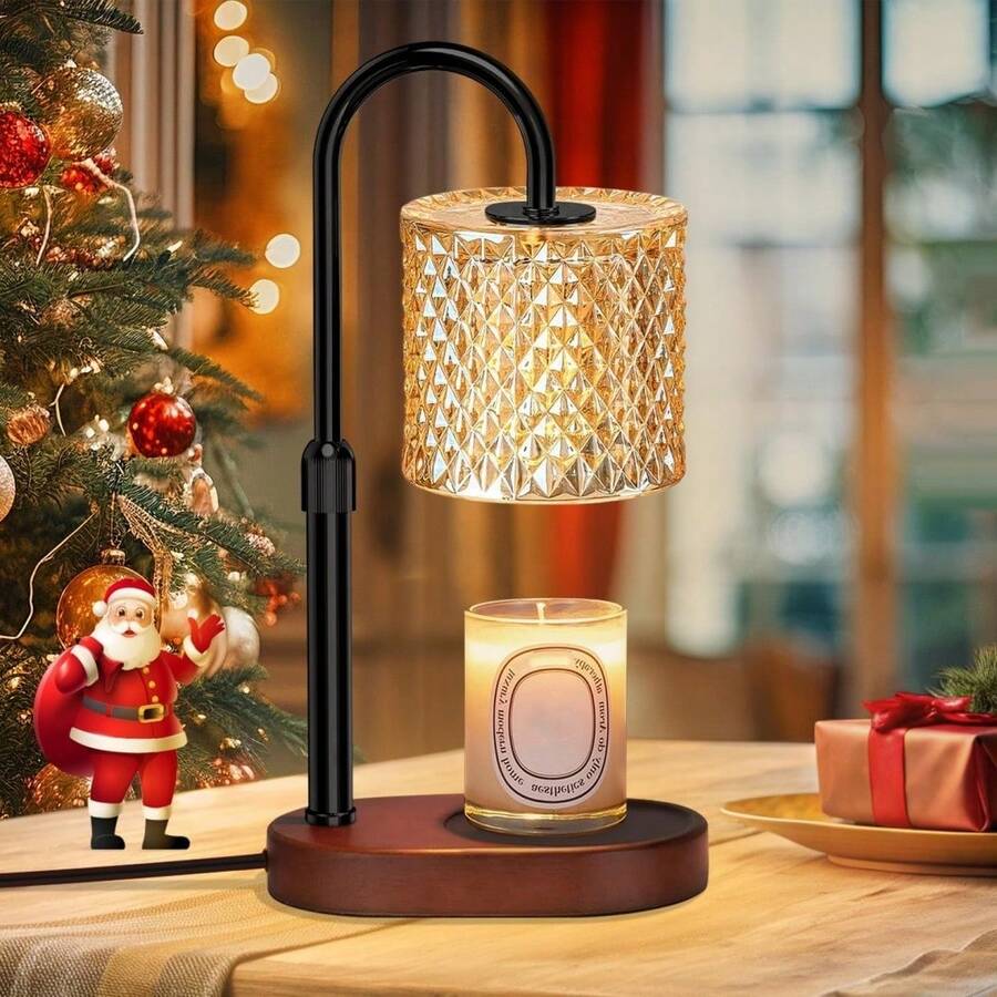 LUOJIBIE Adjustable Height Candle Lamp Warmer With Timer,No Flame Scented Wax Dimmable Candle Warmer Lamp With Dimmer,Christmas Mothers Day Gift,Bedroom Home Decor - US A Type Plug(110-127V) - View 1