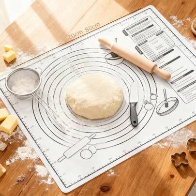 1件白色特大号不粘EVA揉面垫，擀面烘焙垫，糕点垫，5种颜色可选，多种尺寸，适用于面包、糖果和饼干制作，烘焙工具，厨房小工具及配件