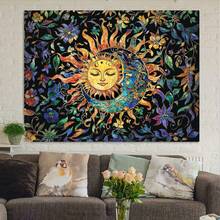 Tapestry Boho Sun Tapestry Bohemian Tapestry For Bedroom Vibrant Tapestries Wall Hanging Bedroom Living Room Wall Art And Home Decor Tapestry For Bedroom Wall Tapestry - K-1 - Xem 3