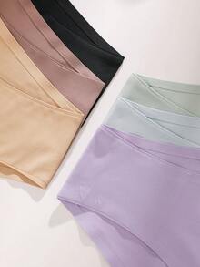 FINETOO 6pcs Women's Seamless Sexy Thong Panties, Ice Cream Color, Summer - Multicolor - View 6