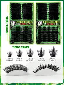 Football Cheerleader DIY Cluster Lashes, C/D Curl Mixed, Dramatic Cat Eye Effect, Natural Eye Enlargement, Manga Lashes, Fluffy & Long, For Game Day Daily Wear & Celebrations - C/D MIX - View 5