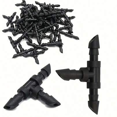 Drip Irrigation 1/4 Inch Barbed Tee Connector, Suitable For 1/4 Inch Drip Irrigation Pipes, Specifically Designed For Irrigation Tees In Drip Irrigation Or Sprinkler Irrigation Systems