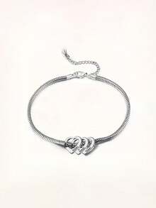 Customized Stainless Steel Personalized Family Name Bracelet With Heart Pendant. Mother's Love, Family Names Laser Engraved, Elegant Holiday Gift Suitable For Valentine's Day, Thanksgiving, Mother's Day, Teacher's Day, Christmas, Birthday, Anniversary - Multicolor - View 17