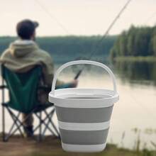 2pcs/1pc Folding Bucket, Folding Water Scoop, Portable Plastic Bucket, Does Not Take Up Too Much Space After Folding, Portable Outdoor Car Fishing Bucket, Household Large Capacity Dirty Clothes Basket, Washing Bucket, Foot Soaking Bucket, Multifunctional Folding Bucket, Home Organizing Storage Box - Striped - View 18