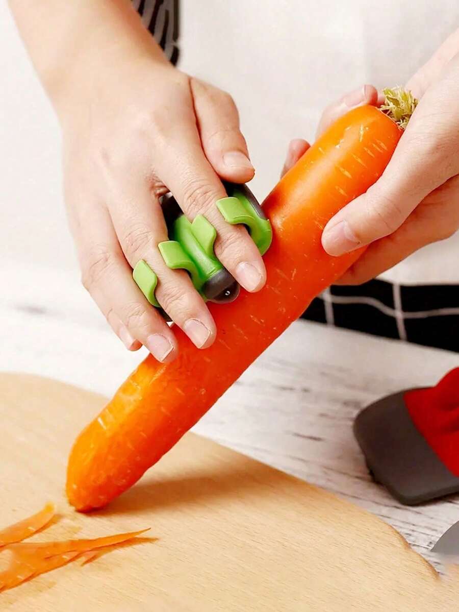 1pc Stainless Steel Finger Grip Vegetable Peeler, Fruit & Vegetable Peeler, Potato Peeler, Apple Peeler, Vegetable Peeler, Melon & Fruit Slicer, Stainless Steel Palm-Held Peeler, Handheld Peeler, Fruit Peeler, Multi-Function Melon & Fruit Slicer Peeler