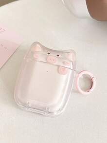 1套可爱粉色猫咪趣味动物表情猫耳耳机保护套，兼容苹果第四代、Pro 2/3蓝牙耳机软包 - 彩色 - 查看 8