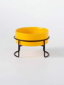 Raised Iron Frame Cat Bowl, Ceramic Integrated Feeding & Drinking Bowl, Anti-Spill - 300ml - View 13